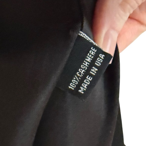 Vintage 90s Dale Dressin 100% Cashmere Coat Black Made in USA Minimalist Size 6 - Picture 5 of 7